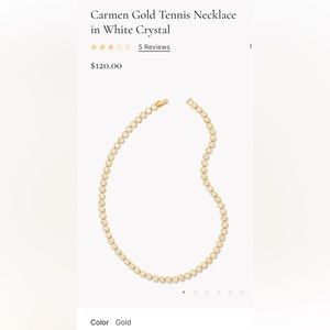 Kendra Scott Carmen Gold Tennis Necklace in White Crystal